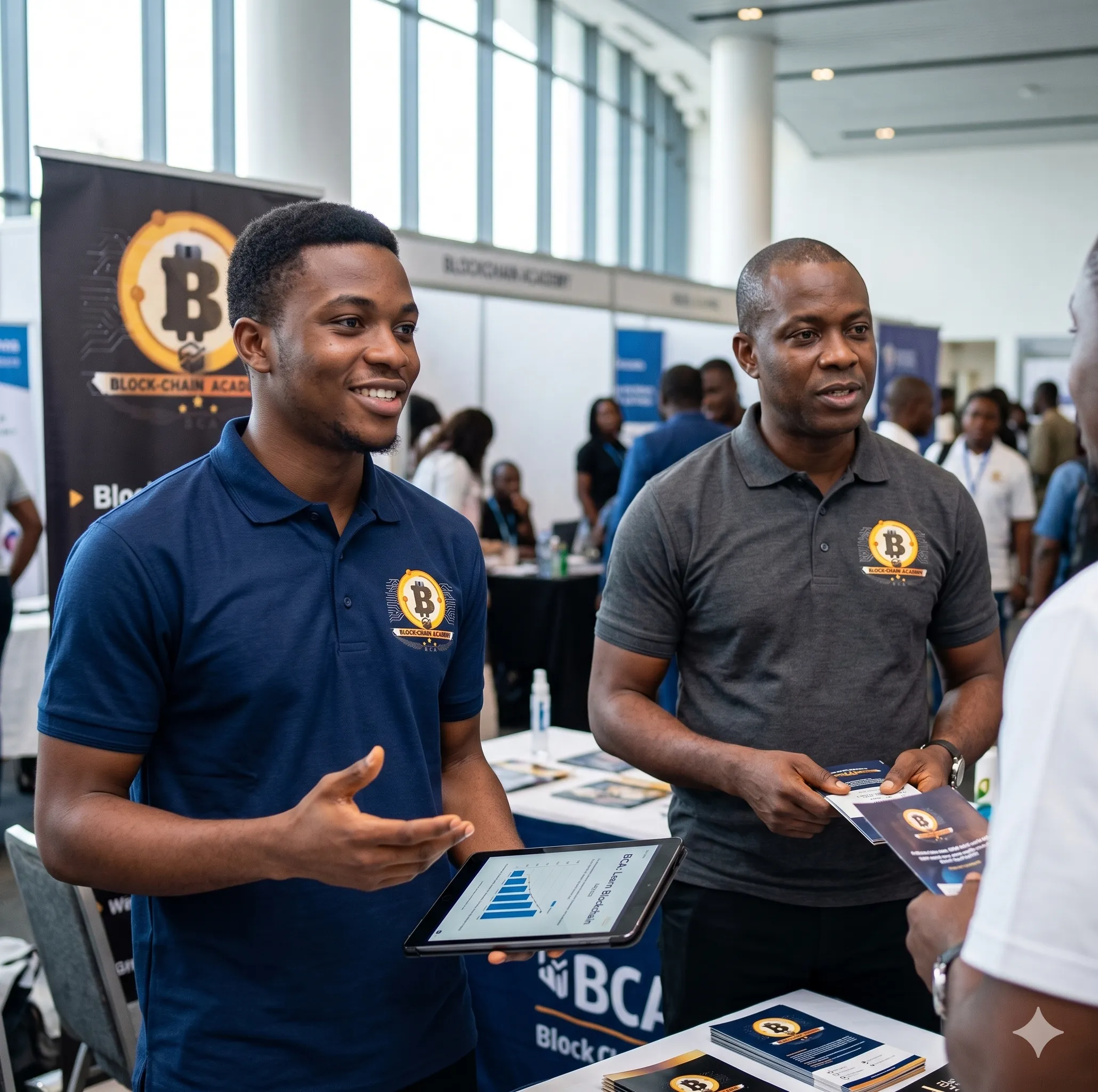 Équipe Block-Chain Academy en conseil lors d'un salon professionnel